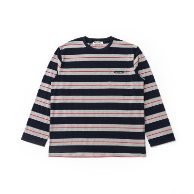 Premium Quality Miu Miu Long Sleeves Navy Knit Stripe Luxury
