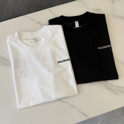 Premium Quality Salomon Short Sleeves Black Silk Logo Style
