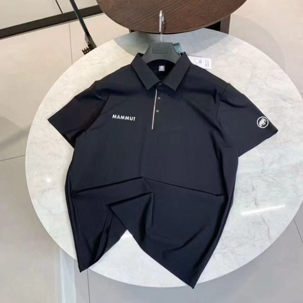 Premium Mammut Polo Shirt Black Silk Luxury