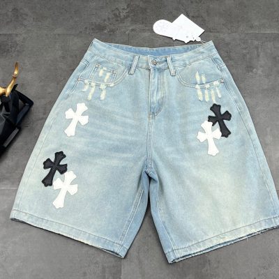 Premium Chrome Hearts T-Shirt Blue Leather Distressed Luxury