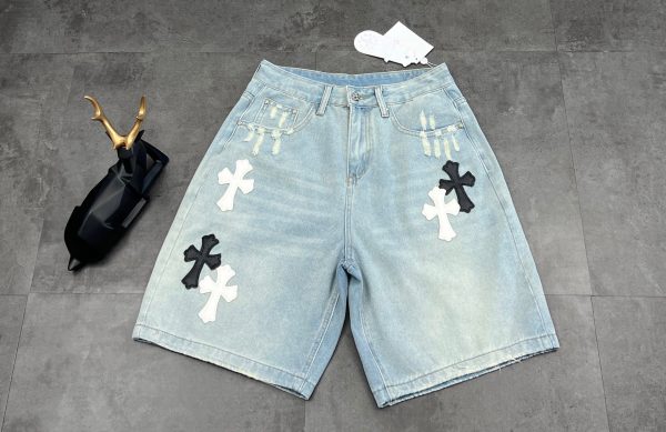 Premium Chrome Hearts T-Shirt Blue Leather Distressed Luxury