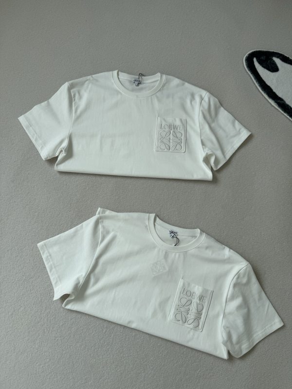 Premium Quality Celine Short Sleeves White Cotton Embroidered Luxury