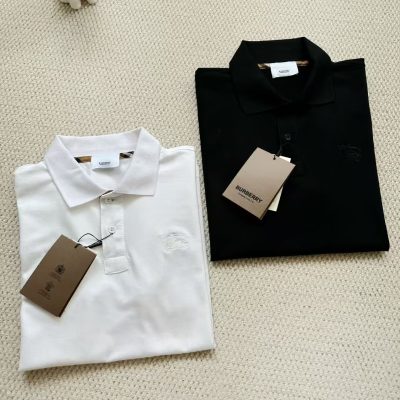 Premium Quality Burberry Short-Sleeved Black Cotton Breathable Style