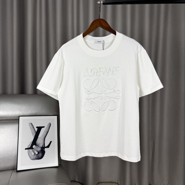 High Quality Loewe Short Sleeves White Cotton Classic Collection