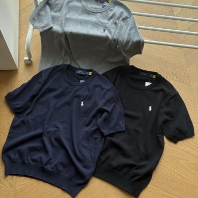 Premium Ralph Lauren Short Sleeves Black Cotton Embroidered Collection