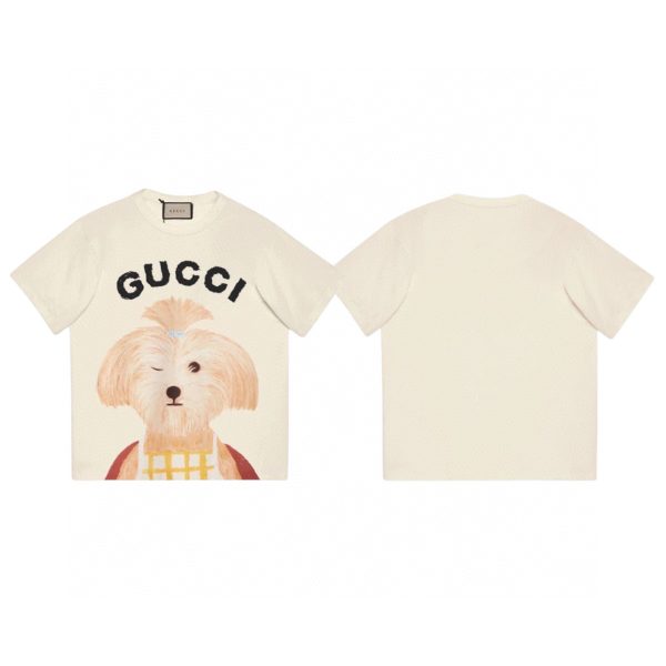 Best Selling Gucci Short-Sleeved Shirt Cotton Print Style