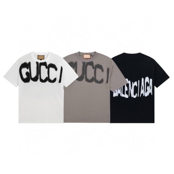High Quality Gucci Short-Sleeved Shirt Black Cotton Print Luxury