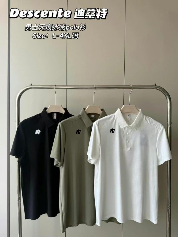 Luxury Descente Short-Sleeved Olive Silk Casual Collection