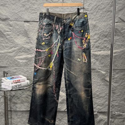 Best Selling Acne Studios Jeans White Leather Washed Style