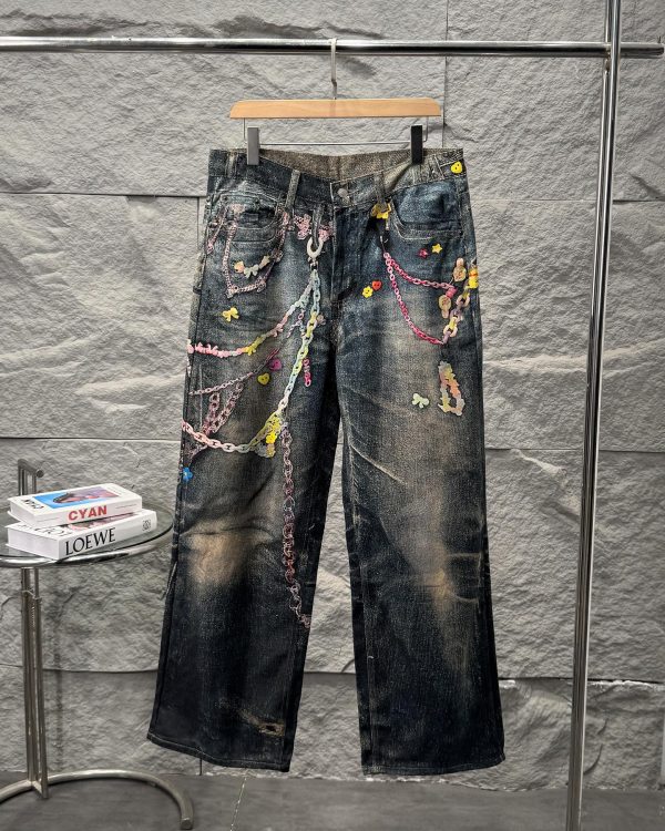 Best Selling Acne Studios Jeans White Leather Washed Style