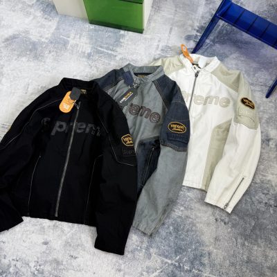 Premium Supreme Coat Black Cotton Logo Collection