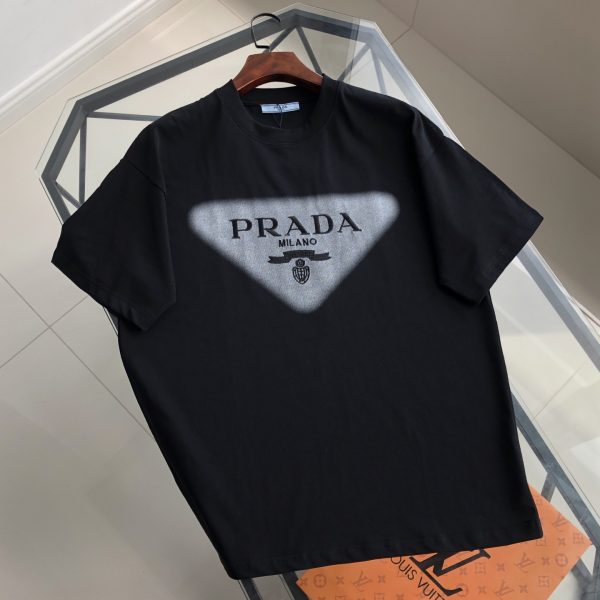 Premium Quality Prada Short Sleeves White Cotton Embroidered Collection