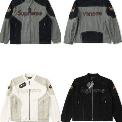 Premium Supreme Coat Black Cotton Logo Style