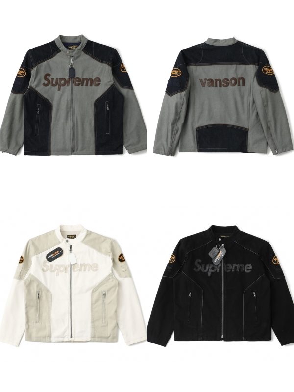 Premium Supreme Coat Black Cotton Logo Style