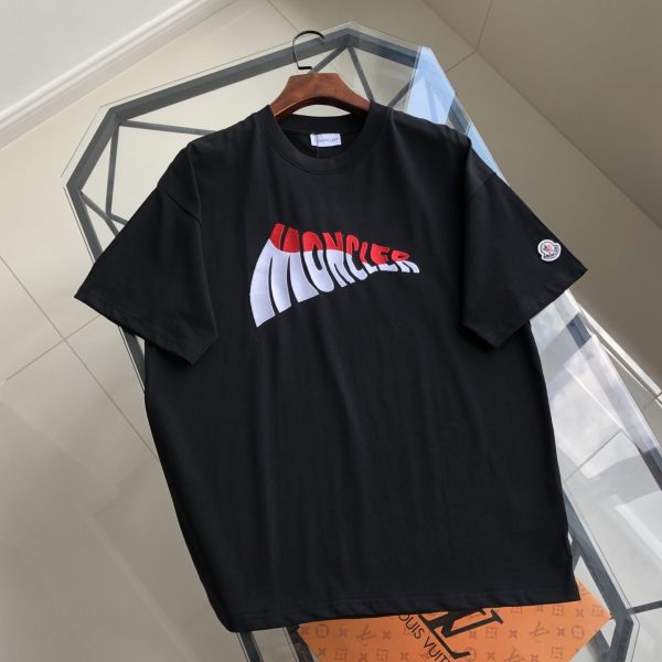 Premium Quality Moncler Short Sleeves White Cotton Embroidered Style