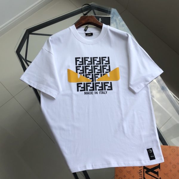 Premium Quality Fendi Short Sleeves White Cotton Luxury