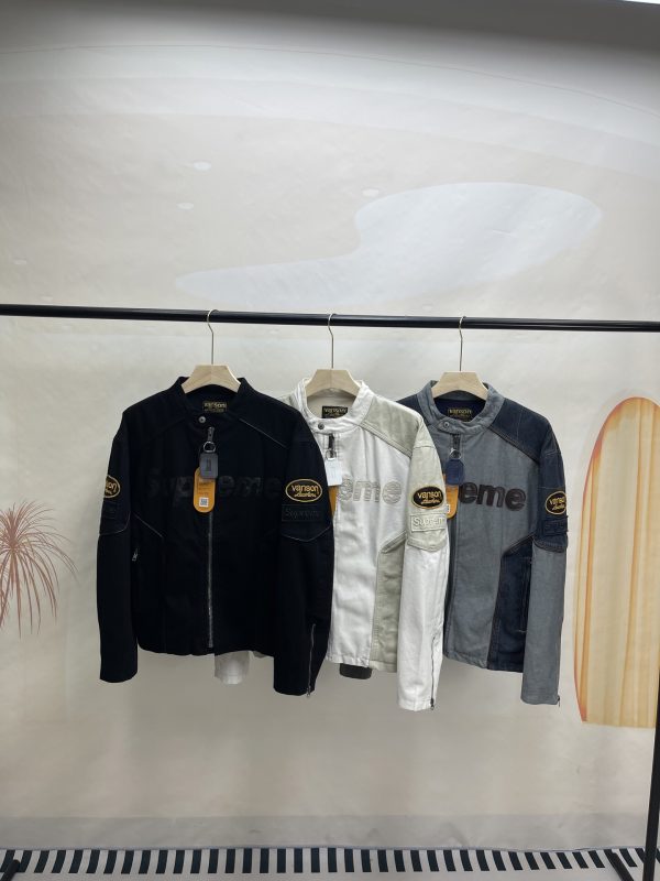 Premium Supreme Coat Black Cotton Logo Style
