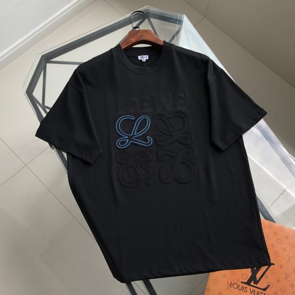 Luxury Loewe Short Sleeves White Cotton Logo Style