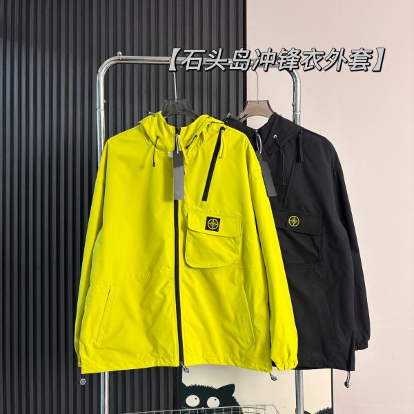 Premium Quality Stone Island Coat Green Washed Luxury