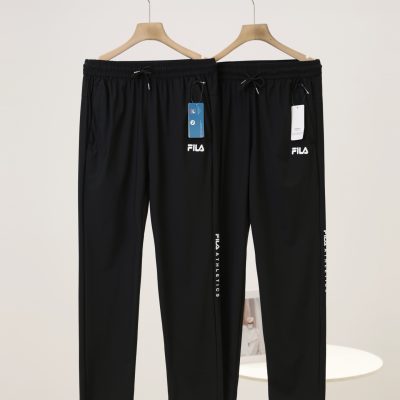 Best Selling Fila Casual Pants Black Silk Casual Luxury