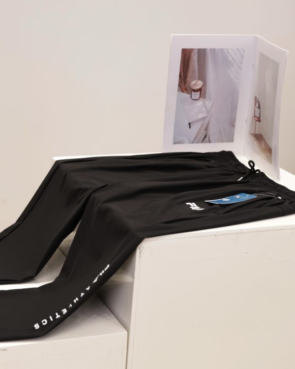 Premium Fila Casual Pants Black Silk Casual Style