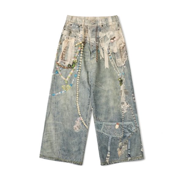 Luxury Acne Studios Jeans Print Style