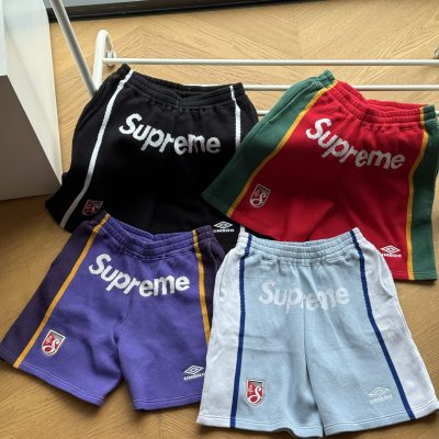 Best Selling Supreme Shorts Black Knit Patchwork Luxury