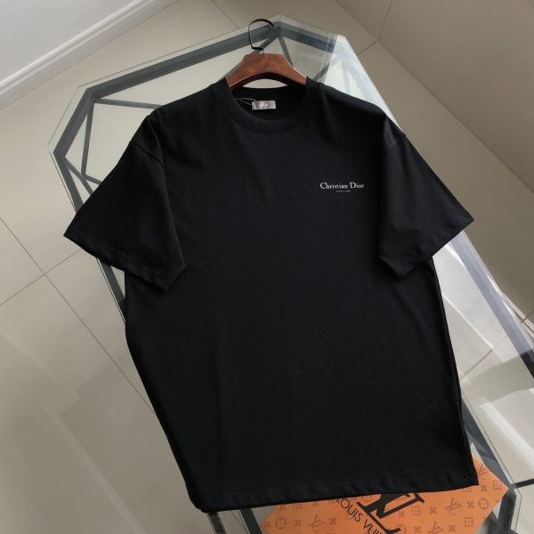 Premium Dior Short Sleeves Black Cotton Logo Collection