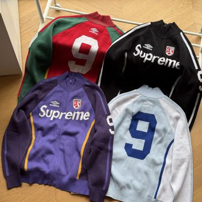 Premium Quality Supreme Jackets Black Knit Embroidery Luxury