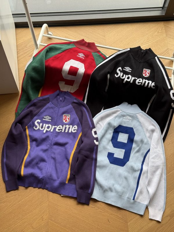 Premium Quality Supreme Jackets Black Knit Embroidery Luxury