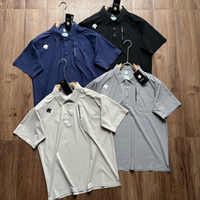 Premium Descente Short-Sleeved Green Silk Classic Style
