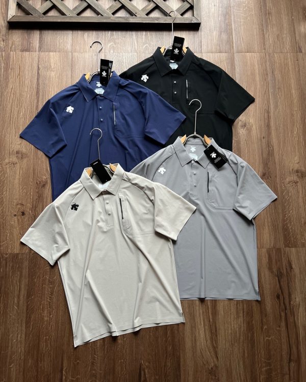 Premium Descente Short-Sleeved Green Silk Classic Style