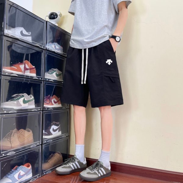 Premium Descente Shorts Black Logo Style