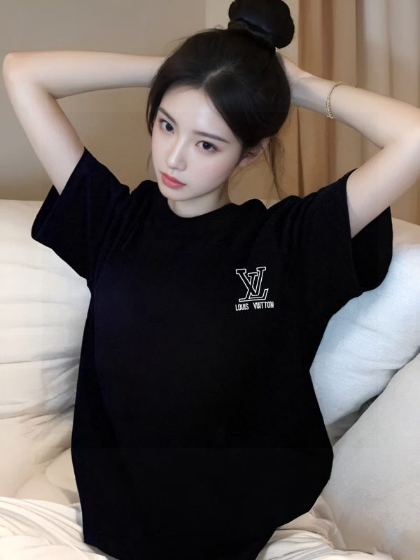 High Quality Dior Short Sleeves Black Cotton Embroidered Collection