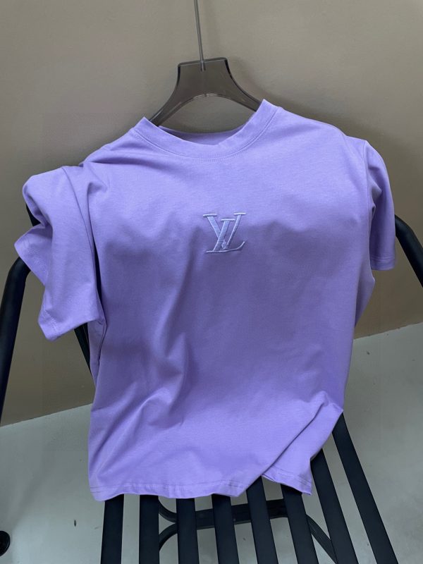 Premium Quality Balenciaga Short Sleeves Purple Cotton Gradient Style