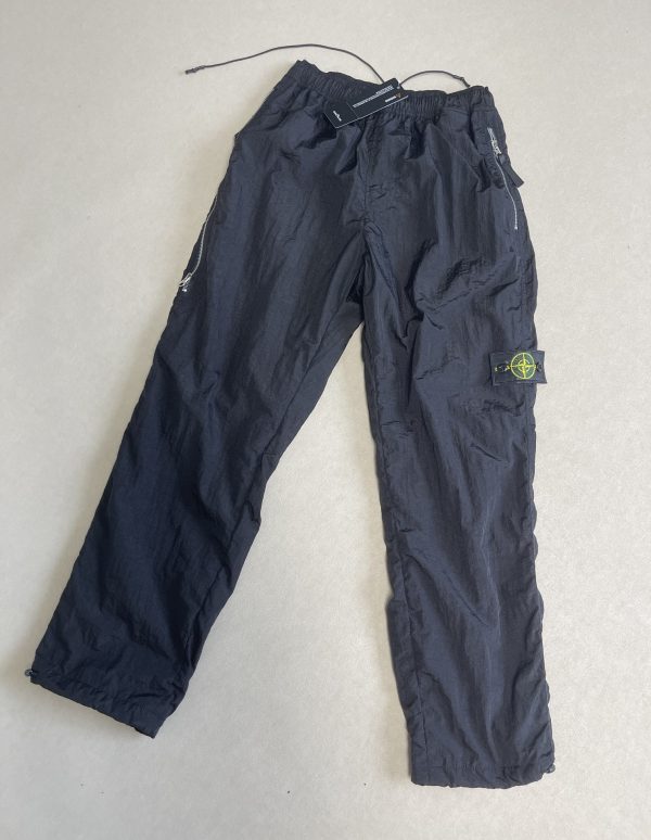Best Selling Stone Island Trousers Black Nylon Logo Luxury