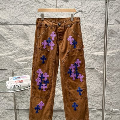 Luxury Chrome Hearts Overalls Brown Leather Luxury