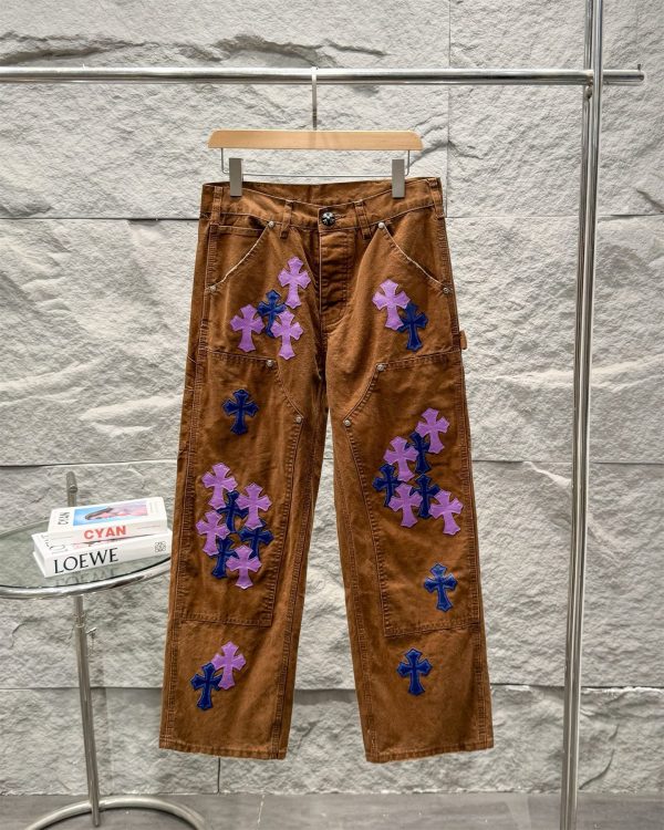 Luxury Chrome Hearts Overalls Brown Leather Luxury