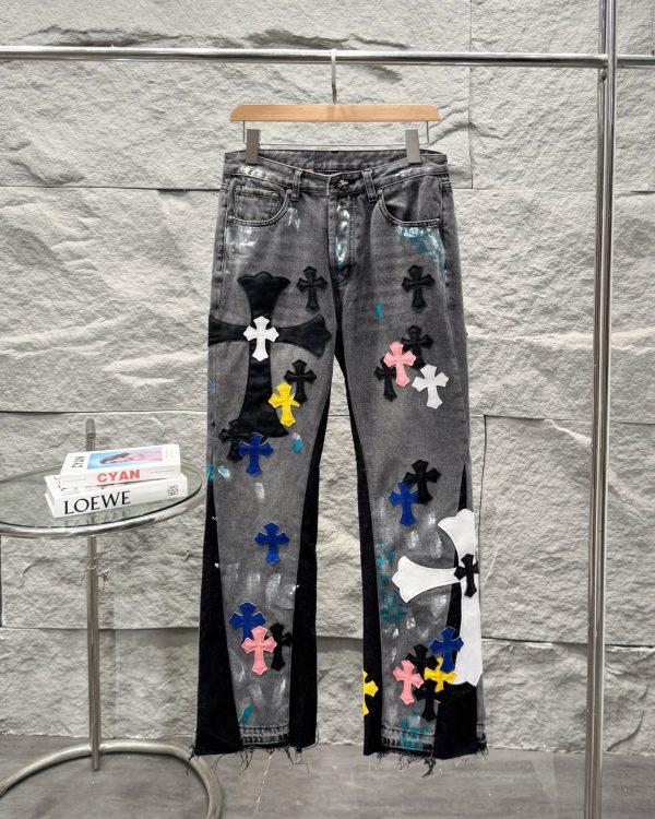 High Quality Chrome Hearts Jeans Gray Washed Collection