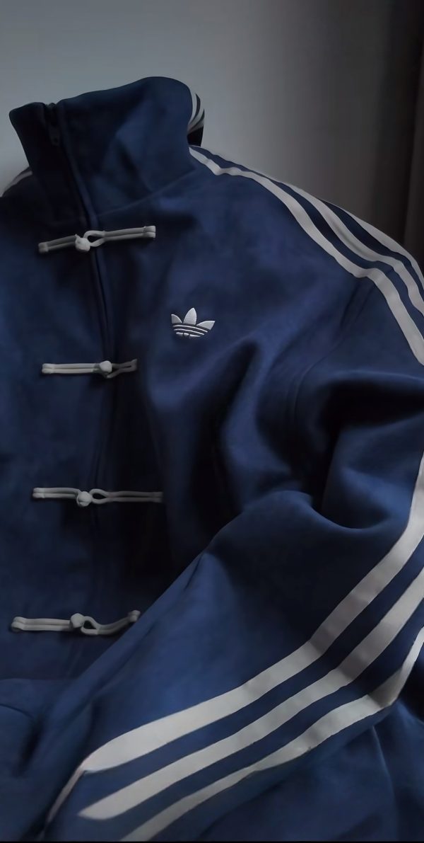 Premium Quality Adidas Long Sleeves Navy Suede Retro Luxury