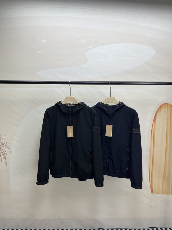Best Selling Burberry Coats Black Cotton Embroidered Style