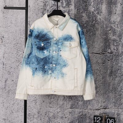 Luxury Louis Vuitton Jackets Blue Denim Washed Style