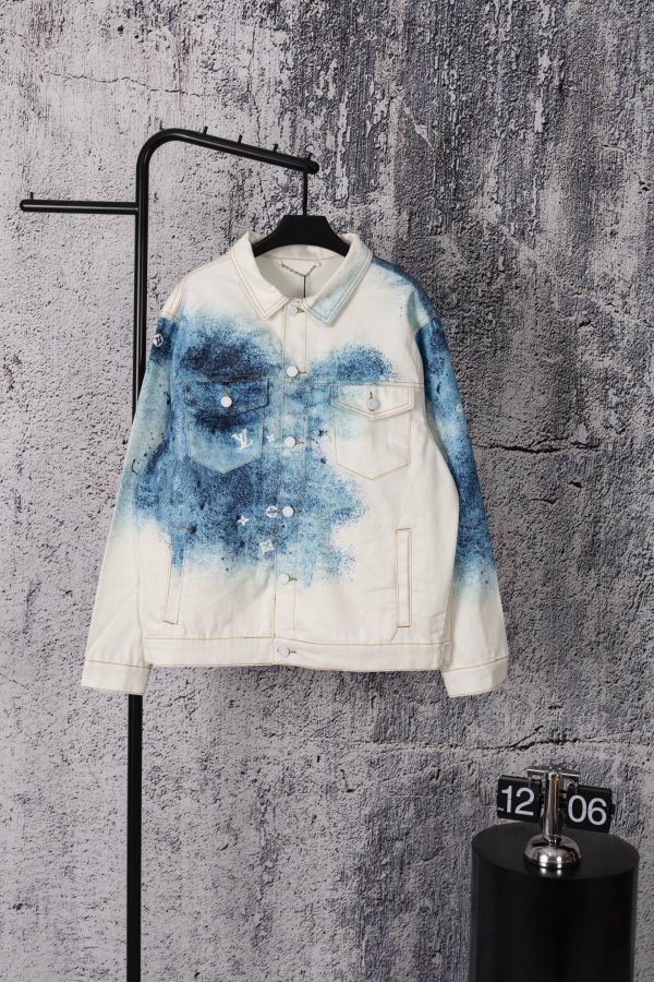 Luxury Louis Vuitton Jackets Blue Denim Washed Style