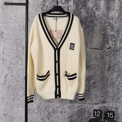 Luxury Miu Miu Jackets Cream Wool Classic Style
