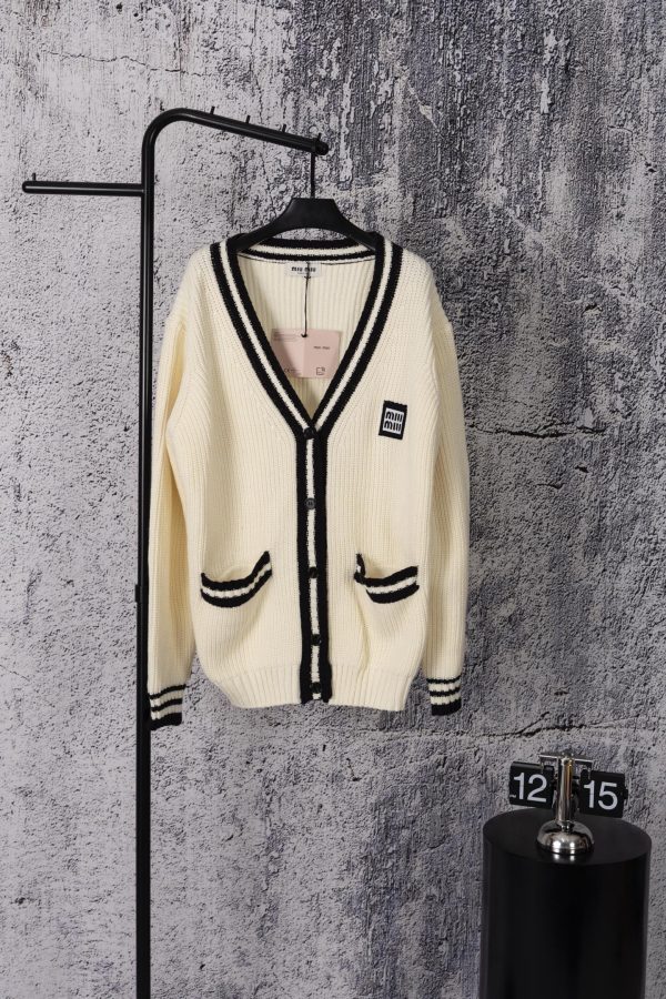 Luxury Miu Miu Jackets Cream Wool Classic Style