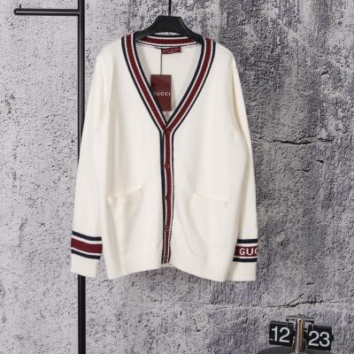 Premium Quality Gucci Shirts White Knit Preppy Style