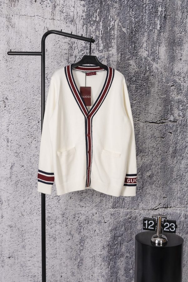 Premium Quality Gucci Shirts White Knit Preppy Style