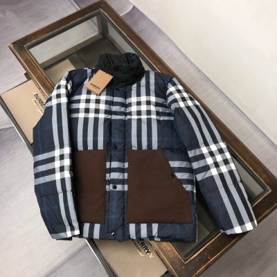 Best Selling Burberry Down Jackets Khaki Nylon Plaid Style