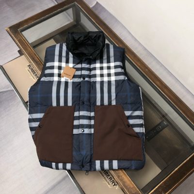 High Quality Burberry Down Jackets Khaki Nylon Plaid Luxury