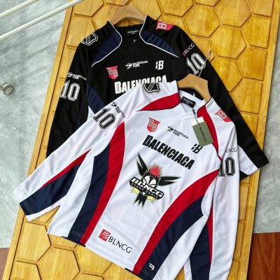 Premium Balenciaga Long Sleeves Black Jersey Print Luxury
